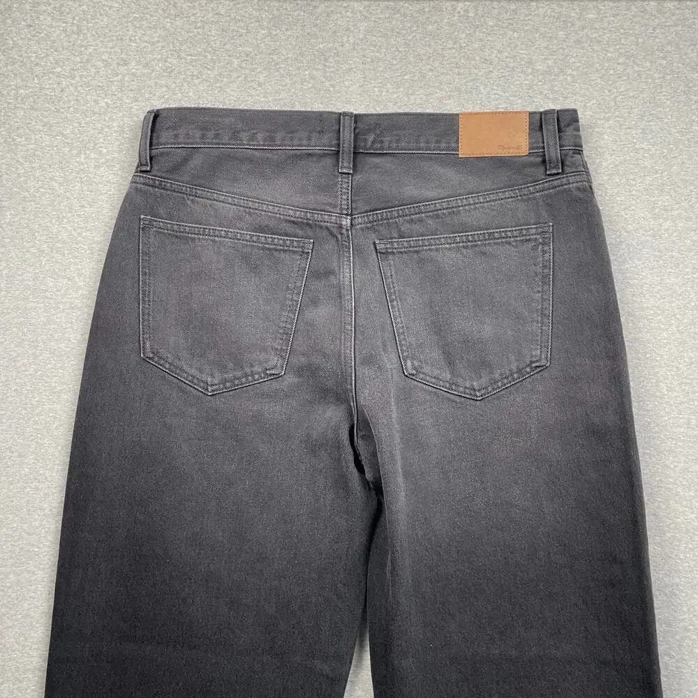 Madewell Jeans Womens 29 Black Low-Slung Straight Slouchy Denim Kent Wash Drapey